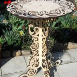 vector descargable para reproducir el diseño de una mesa de jardín.  Utiliza tu máquina de corte CNC