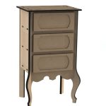 vector descargable para reproducir el diseño de un mueble alto de 3 gavetas.   Utiliza tu máquina de corte CNC