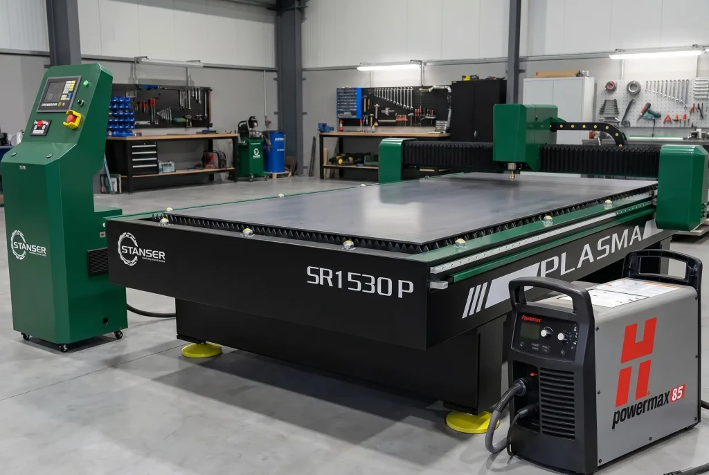 Cortadora de plasma CNC Stanser en taller industrial