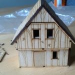 vector descargable para reproducir el diseño de una casa medieval.    Utiliza tu máquina de corte CNC para realizar este proyecto.