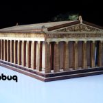 vector descargable para reproducir el diseño de un mini Partenón.    Utiliza tu máquina de corte CNC para realizar este proyecto.
