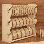 vector descargable para reproducir el diseño de un estante para almacenar listones.    Utiliza tu máquina de corte CNC