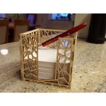 vector descargable para reproducir el diseño de una caja para hojas de notas.  Utiliza tu máquina de corte CNC para realizar este proyecto.