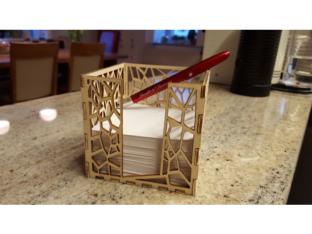 Caja para hoja de notas — vector para corte CNC