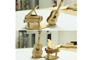 Decoración de piano y guitarra