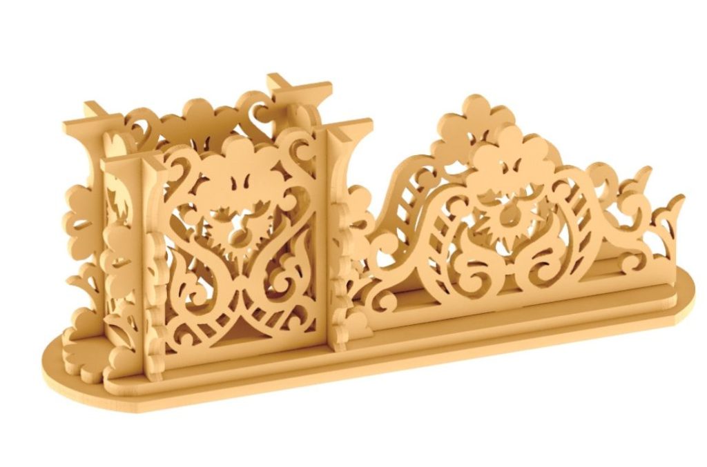 Tarjetero decoración barroca — vector para corte CNC