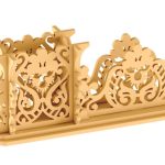 vector descargable para reproducir el diseño de un tarjetero decoración barroca.  Utiliza tu máquina de corte CNC para realizar este proyecto.
