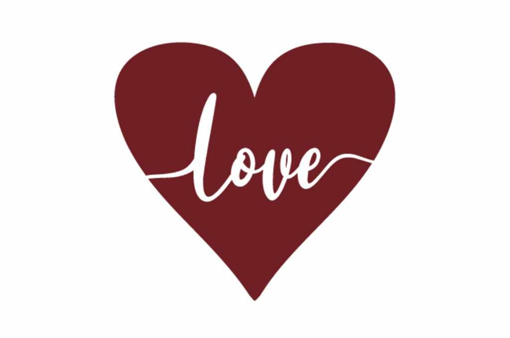 Corazón LOVE — vector para corte CNC