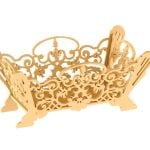 vector descargable para reproducir el diseño de una canasta calada.    Utiliza tu máquina de corte CNC para realizar este proyecto.