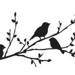 vector descargable para reproducir el diseño de unos pájaros sobre una rama.    Utiliza tu máquina de corte CNC