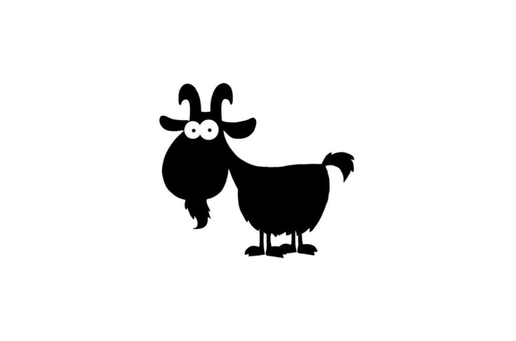 Caricatura de cabra — vector para corte CNC