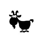 vector descargable para reproducir el diseño de una caricatura de cabra.   Utiliza tu máquina de corte CNC