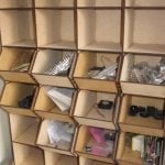vector descargable para reproducir el diseño de mueble con compartimentos.  Utiliza tu máquina de corte CNC