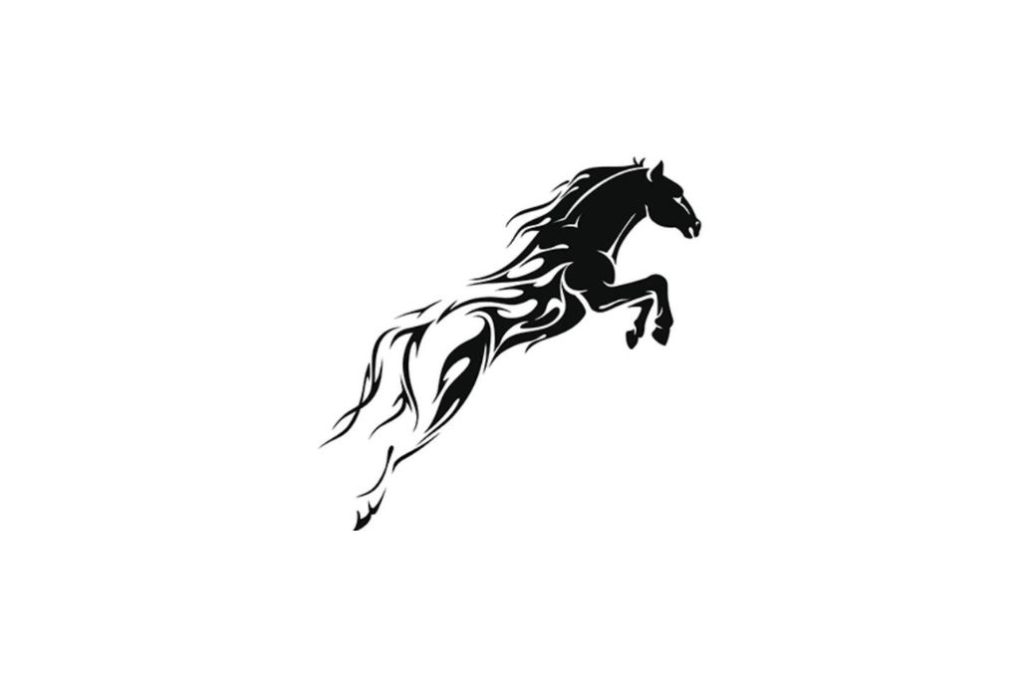 Caballo de fuego — vector para corte CNC