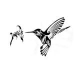 vector descargable para reproducir el diseño de un colibrí y una flor.   Utiliza tu máquina de corte CNC para la realización de este proyecto.