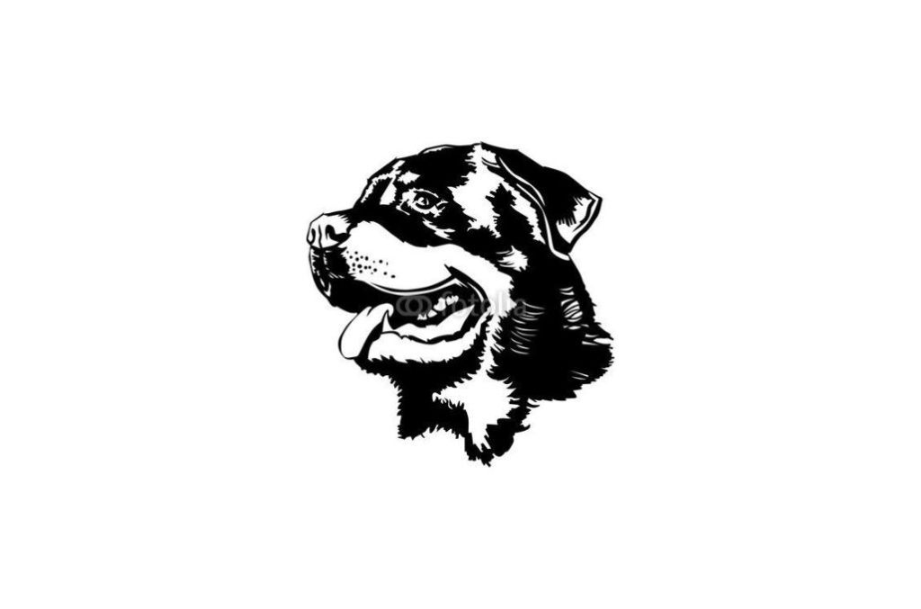 Cabeza Rottweiler — vector para corte CNC