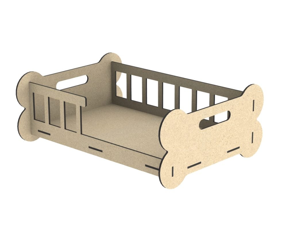 Cama para perro con forma de hueso — vector para corte CNC