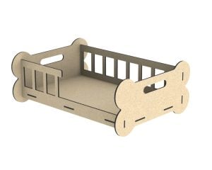 Cama para perro con forma de hueso