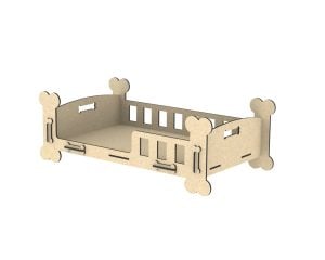 Cama para perro con patas de huesos