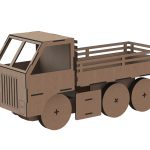 vector descargable para reproducir el diseño de un camión de carga.    Utiliza tu máquina de corte CNC