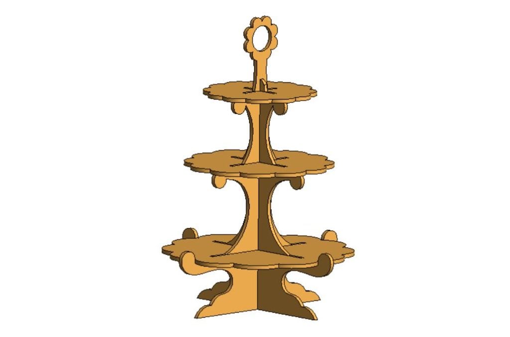 Torre de cupcakes de 3 niveles — vector para corte CNC