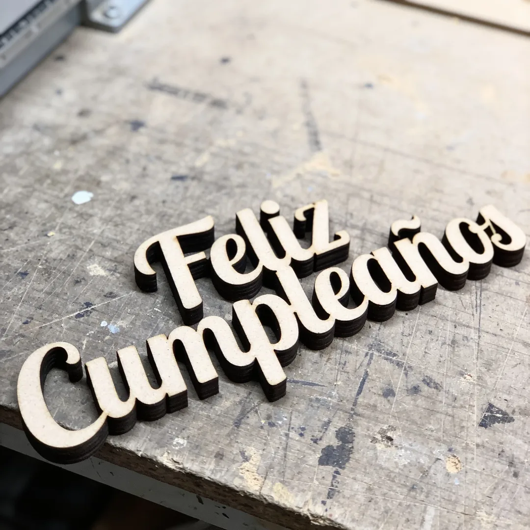 Mdf cake topper that reads