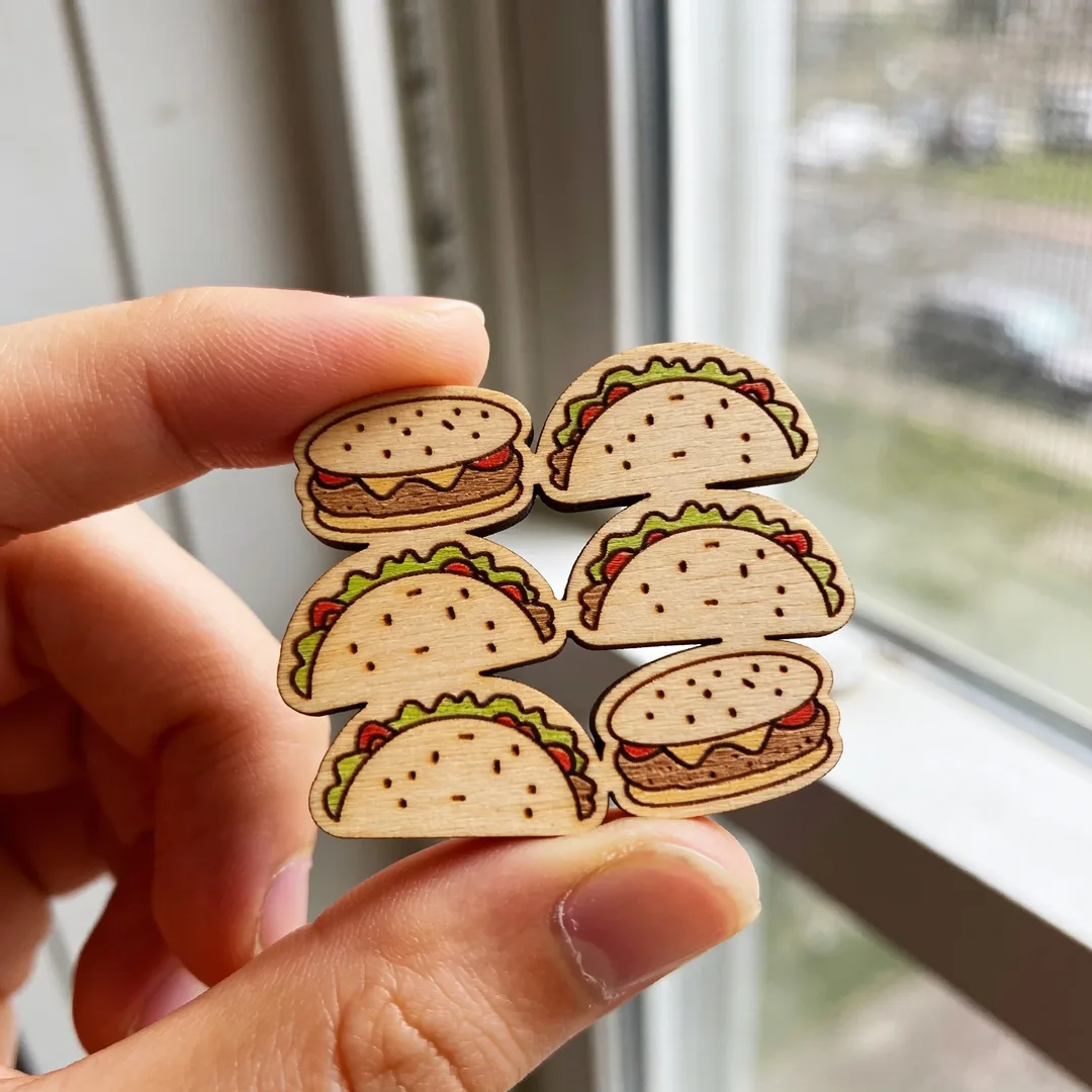 Set of wooden magnets of m