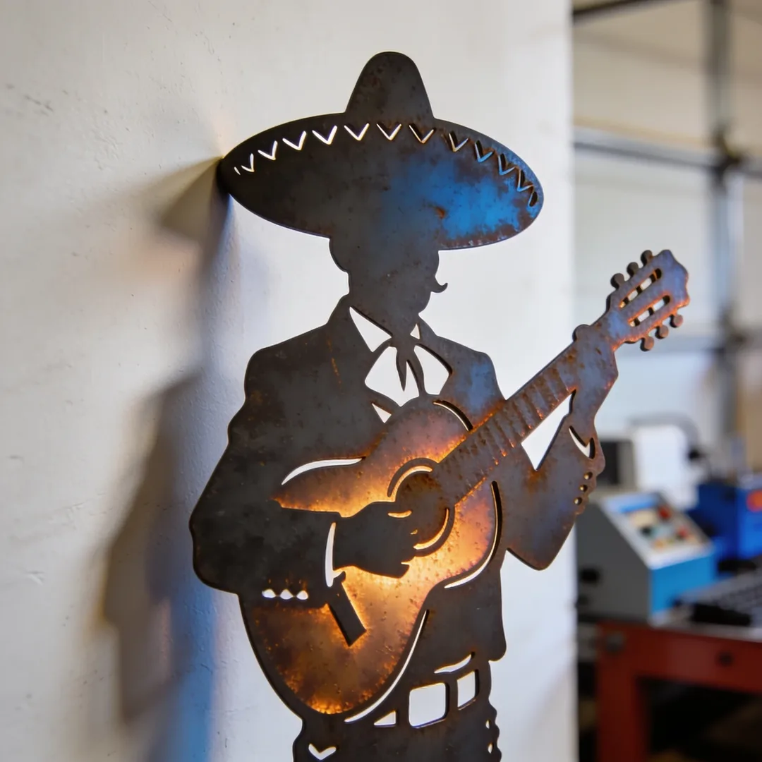 Plasma-cut mariachi silhou