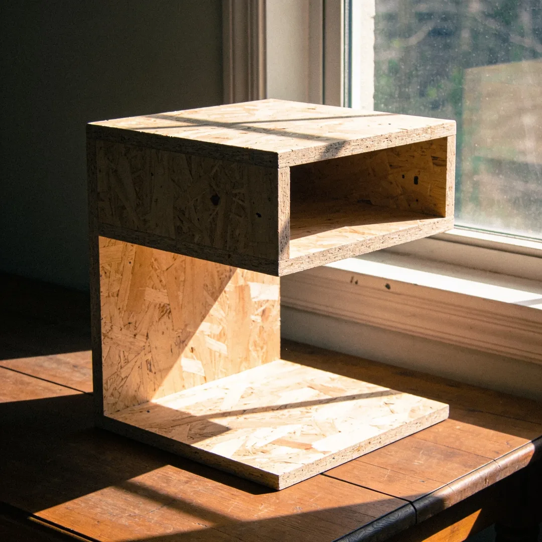 Plywood floating nightstan