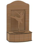 vector descargable para reproducir el diseño de un escenario y bailarina.   Utiliza tu máquina de corte CNC para realizar este proyecto.