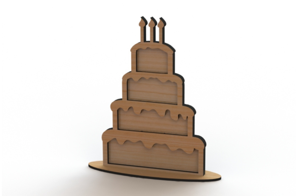 Decoración con forma de pastel — vector para corte CNC