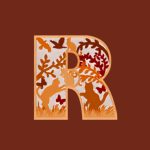 vector descargable para reproducir el diseño de una letra R multicapa tridimensional.  Utiliza tu máquina de corte CNC