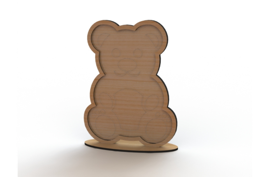 Decoración con forma de oso — vector para corte CNC