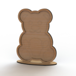 vector descargable para reproducir el diseño de una decoración con forma de oso.   Utiliza tu máquina de corte CNC