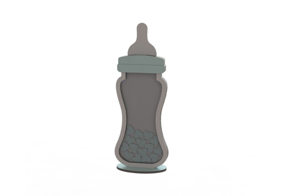 Decoración con forma de biberón — vector para corte CNC