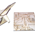 vector descargable para reproducir el diseño de un avión con base.    Utiliza tu máquina de corte CNC para realizar este proyecto.