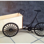 vector descargable para reproducir el diseño de una bici con cajón.  Utiliza tu máquina de corte CNC