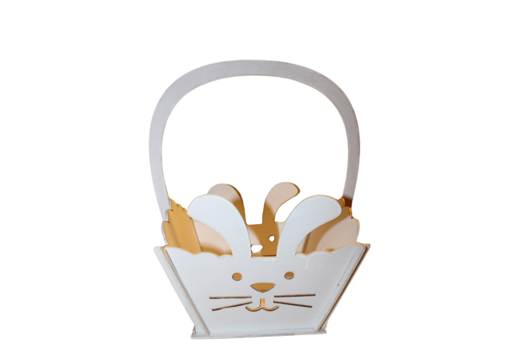 Canasta de pascua conejo — vector para corte CNC