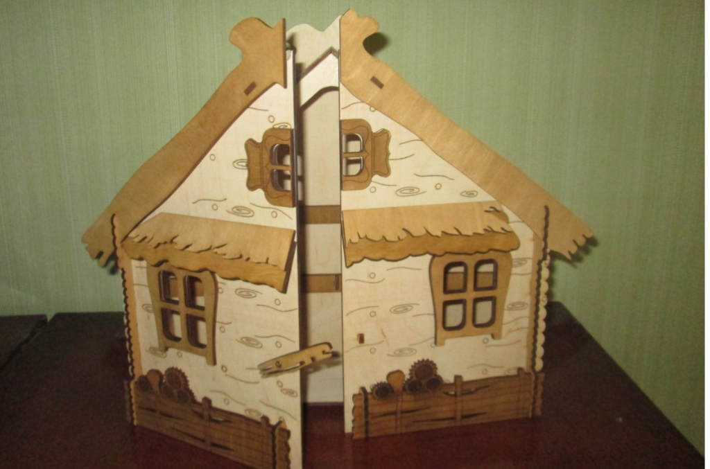 Portallaves casa con puertas — vector para corte CNC