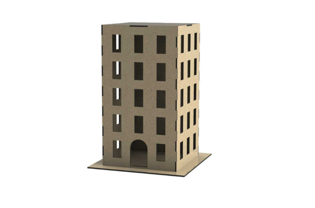 Edificio de 5 pisos 10mm — vector para corte CNC
