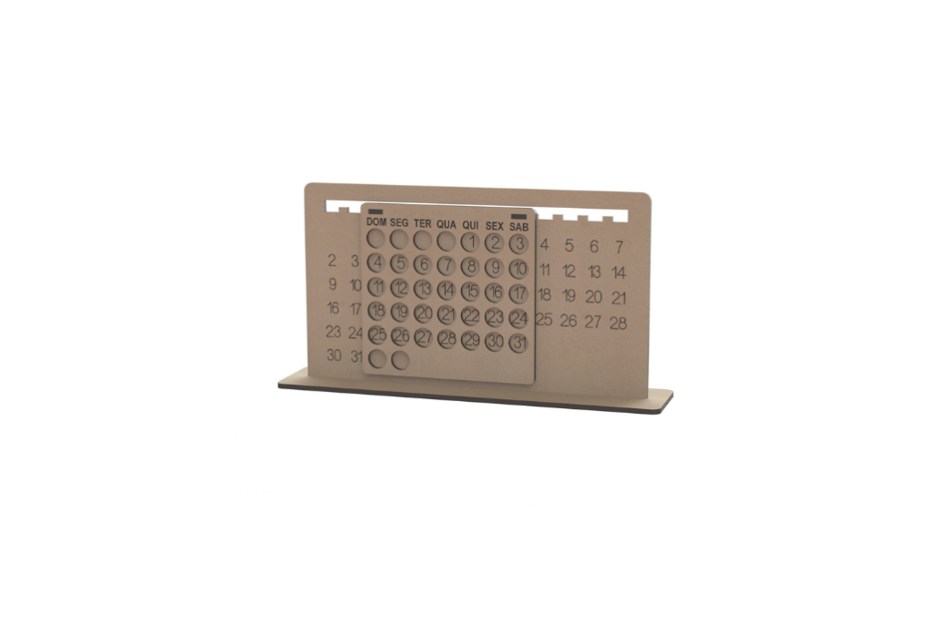 Calendario perpetuo — vector para corte CNC