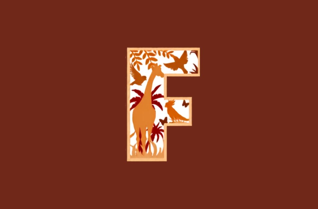 Letra F multicapa tridimensional — vector para corte CNC