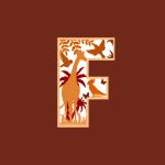 vector descargable para reproducir el diseño de una letra F multicapa tridimensional.   Utiliza tu máquina de corte CNC