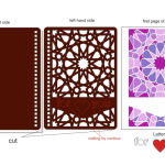 vector descargable para reproducir el diseño de una cubierta para libreta.    Utiliza tu máquina de corte CNC para realizar este proyecto.