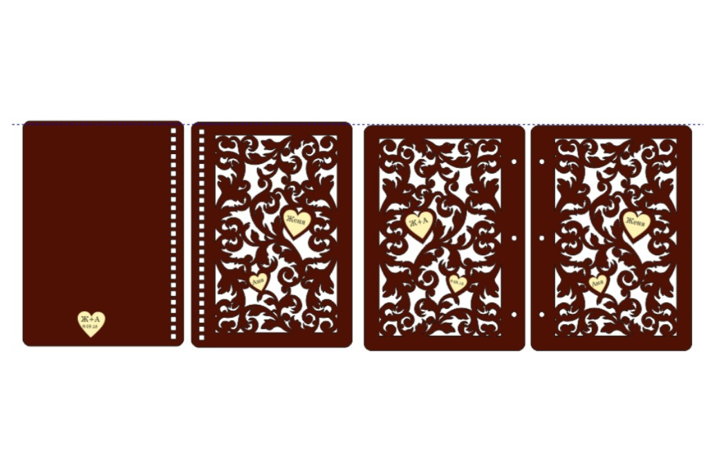 Cubierta para libreta de filigrana — vector para corte CNC