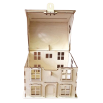 vector descargable para reproducir el diseño de un cofre con forma de casa.    Utiliza tu máquina de corte CNC