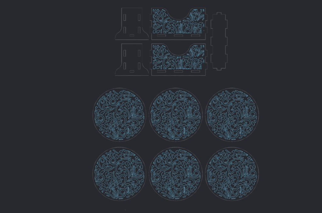 Set de portavasos — vector para corte CNC