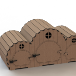 vector descargable para reproducir el diseño de casa para hámster.    Utiliza tu máquina de corte CNC