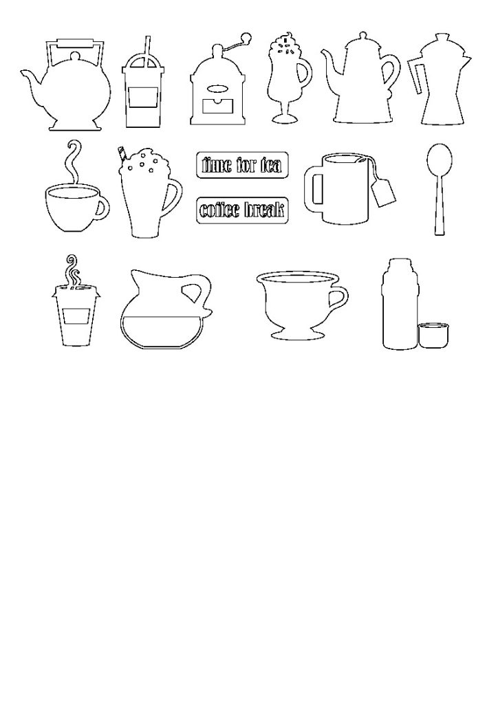 Paquete vectores café — vector para corte CNC