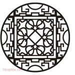vector descargable para reproducir el diseño de una celosía redonda #8.   Utiliza tu máquina de corte CNC para realizar este proyecto.